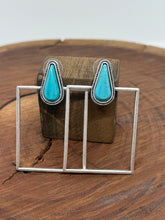 Turquoise Rectangle Stud Earrings