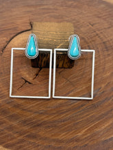 Turquoise Rectangle Stud Earrings