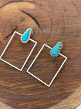 Turquoise Rectangle Stud Earrings