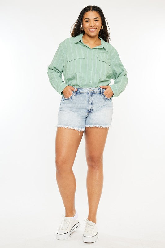 Curvy High Rise Mom Shorts