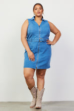 Curvy Denim Zip Dress