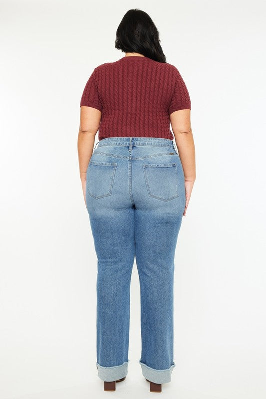 High Rise Cuff Jeans