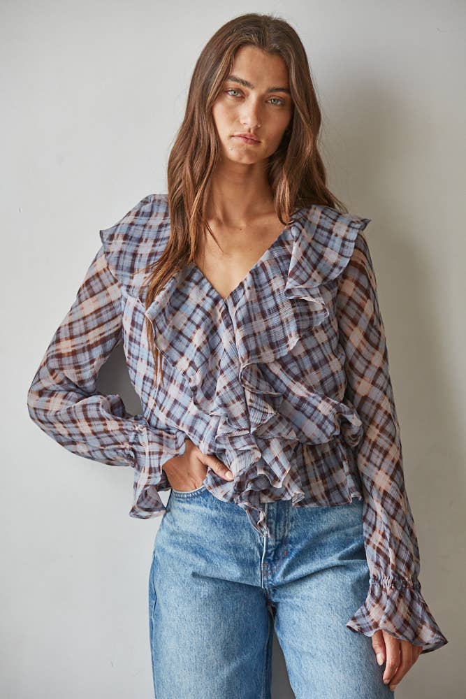 Myra Ruffle Peplum Top