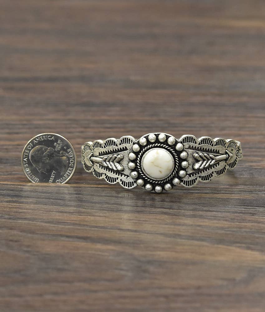 White Turquoise Cuff Bracelet