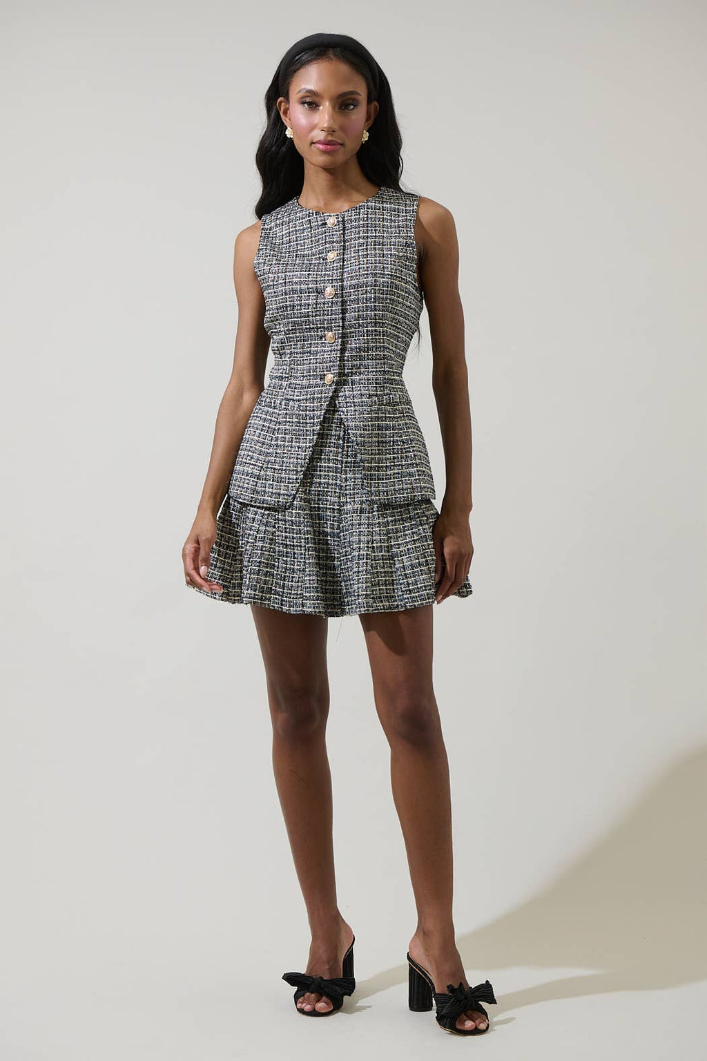 Gisella Tweed Jeanie Denim Vest