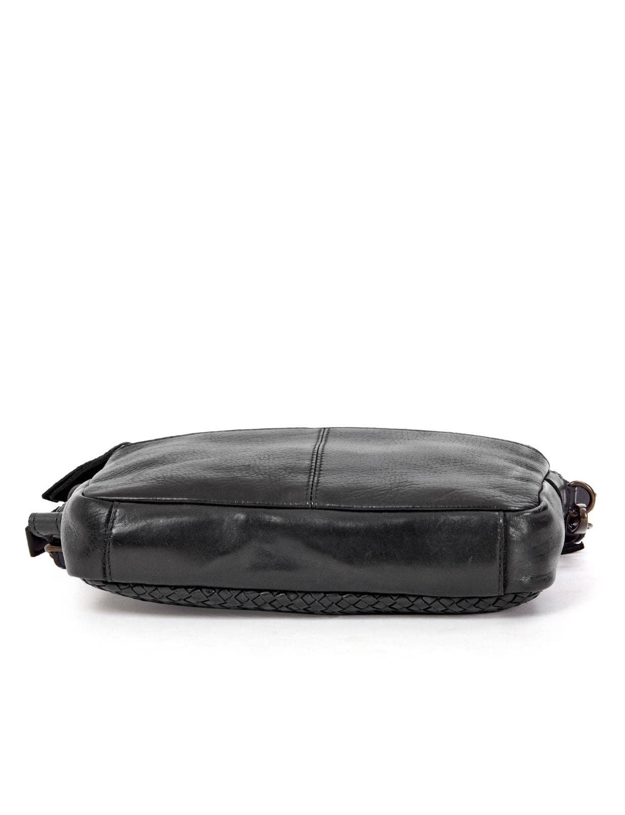 RENMARK WOVEN DETAIL LEATHER XBODY BAG