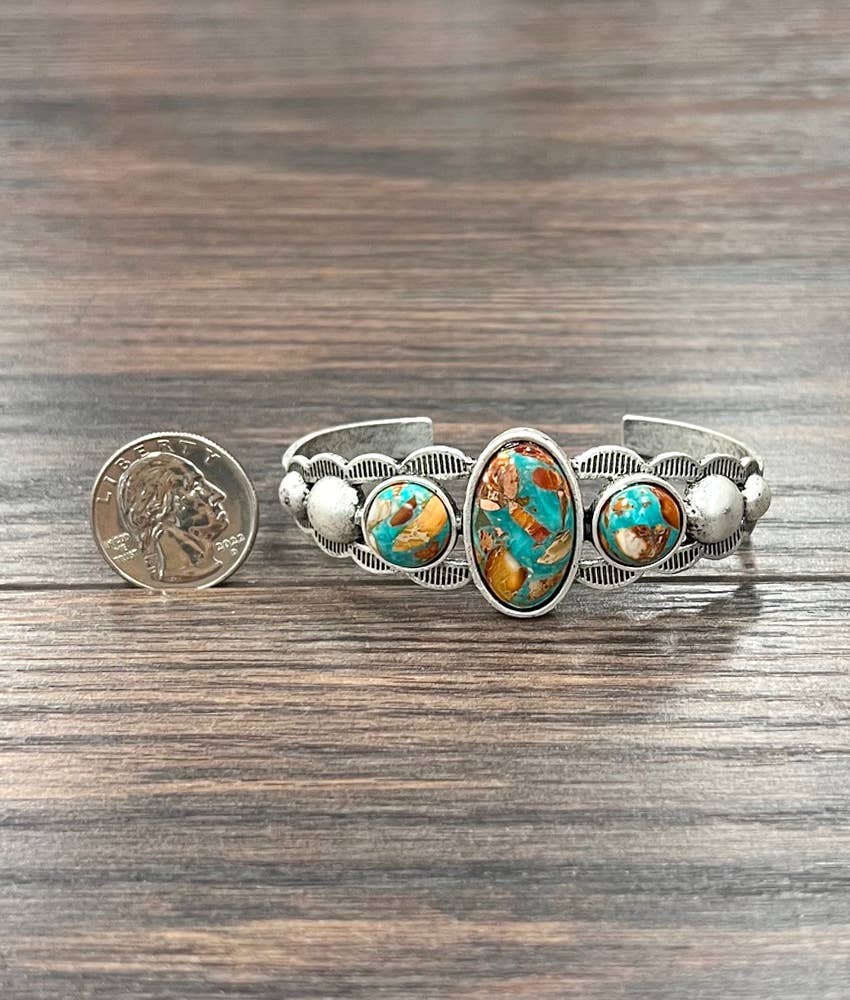 Navajo Gemstone Cuff Bracelet