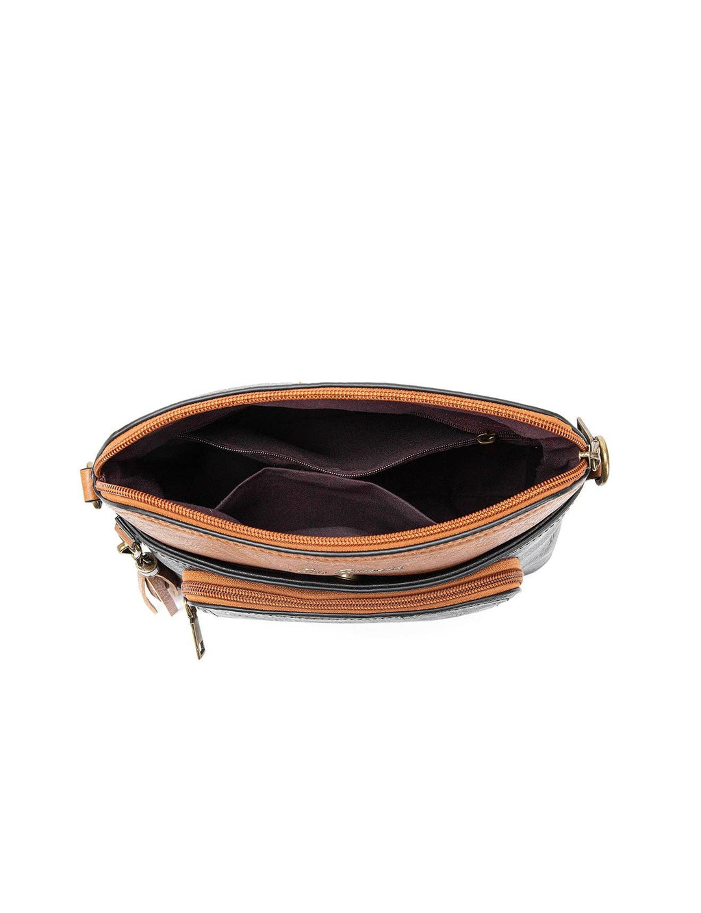 ALEX VEGAN XBODY BAG BLK/TAN
