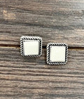 10mm Square Turquoise Stud Earrings