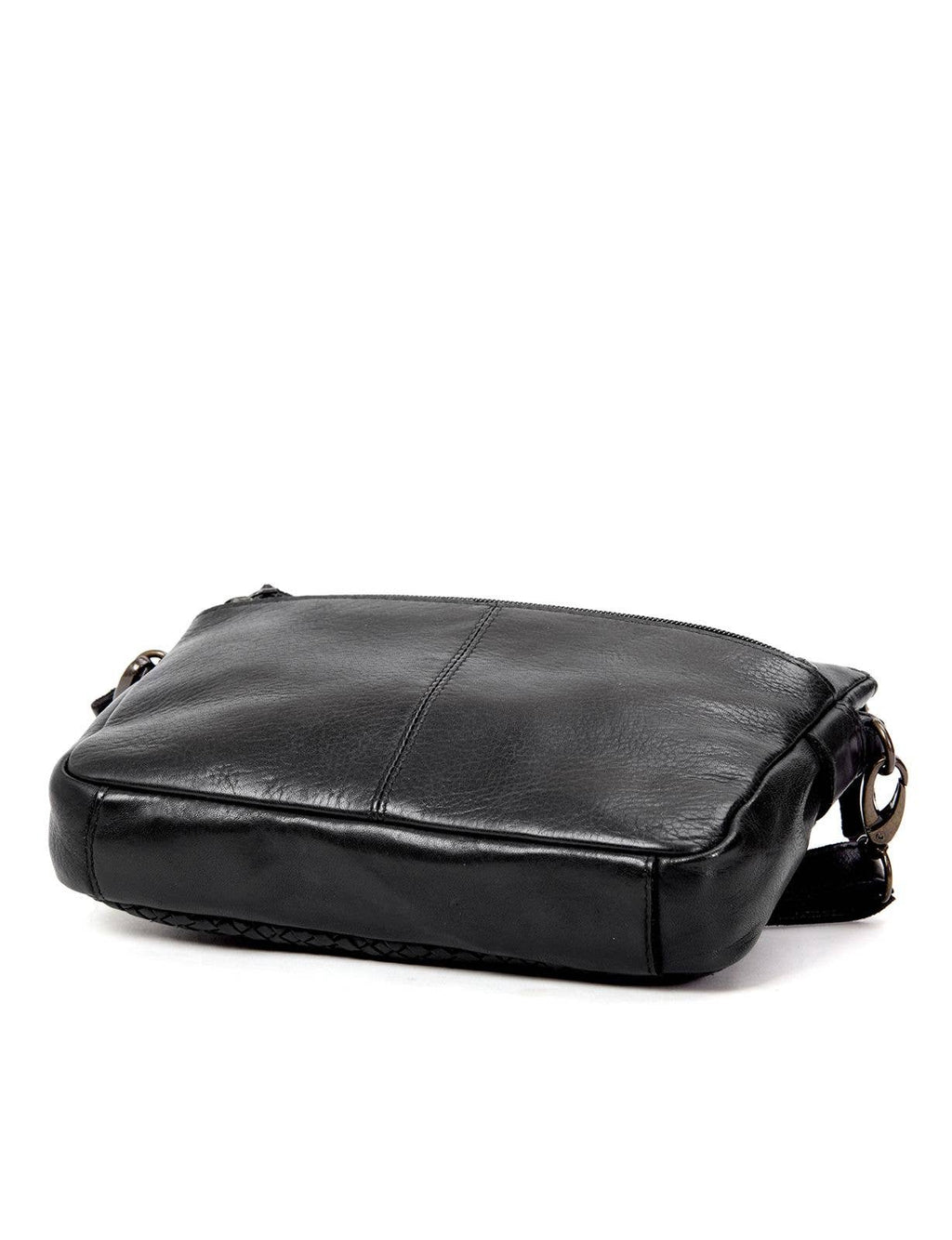 RENMARK WOVEN DETAIL LEATHER XBODY BAG