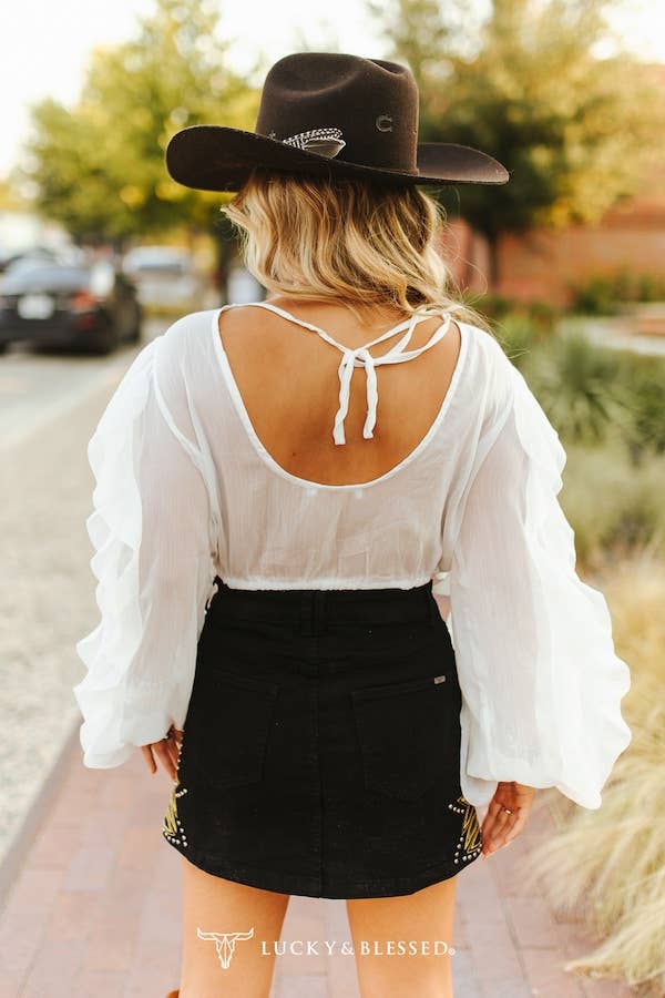 Ivory Ruffle Top