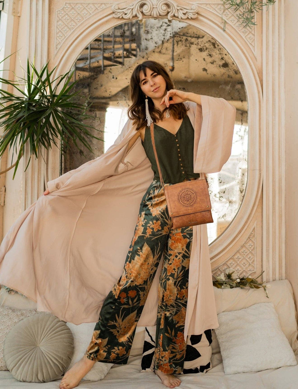 IMOGEN VEGAN FLAP OVER XBODY BAG TAN