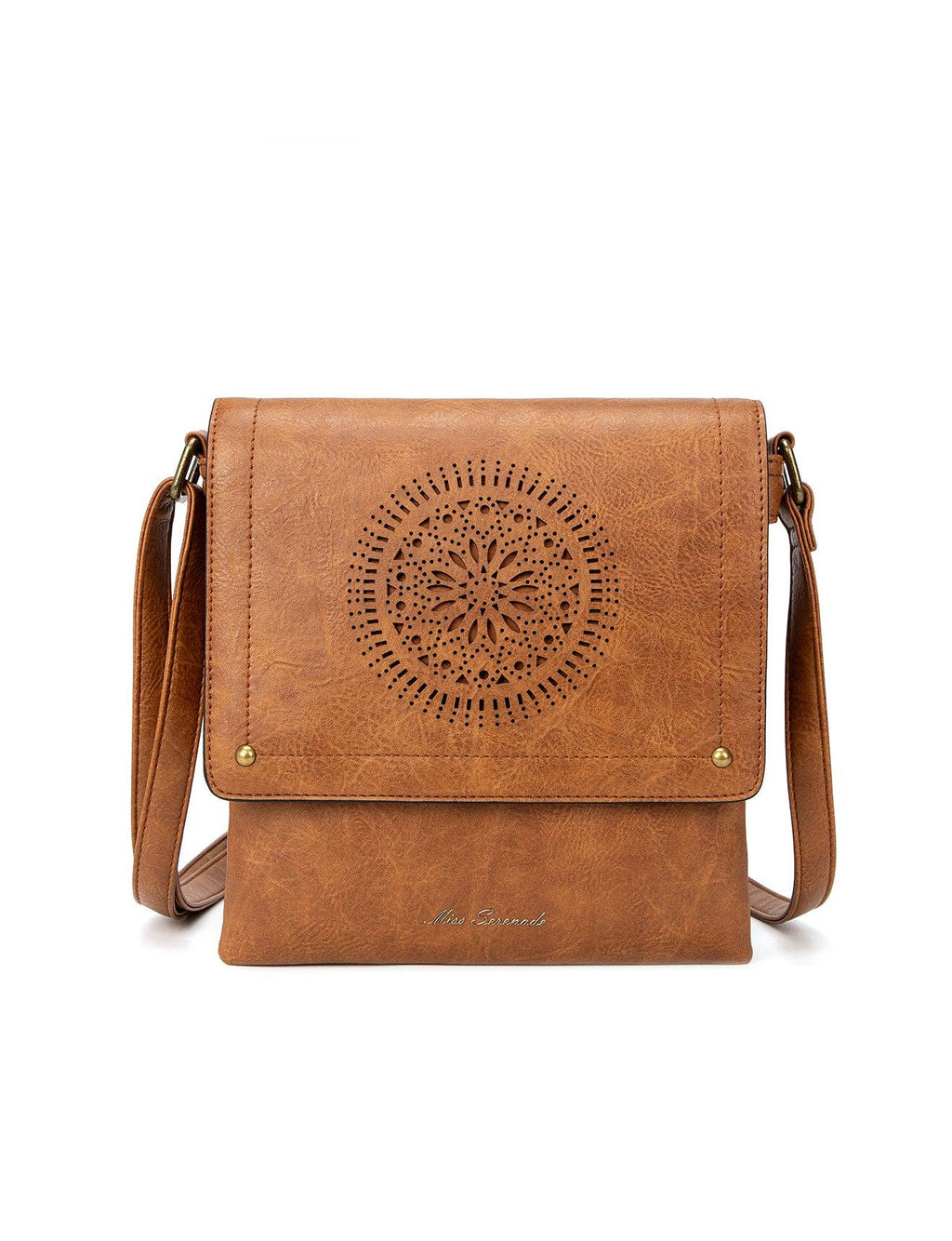 IMOGEN VEGAN FLAP OVER XBODY BAG TAN