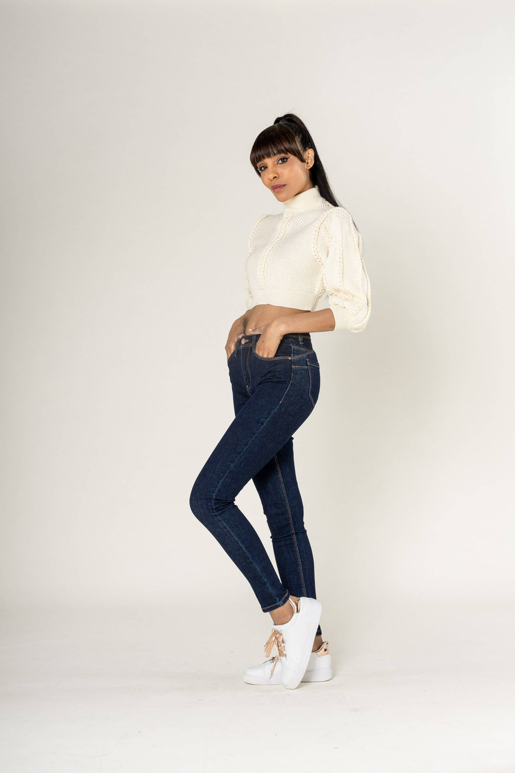 Jamie High-waisted stretch slim push up jeans