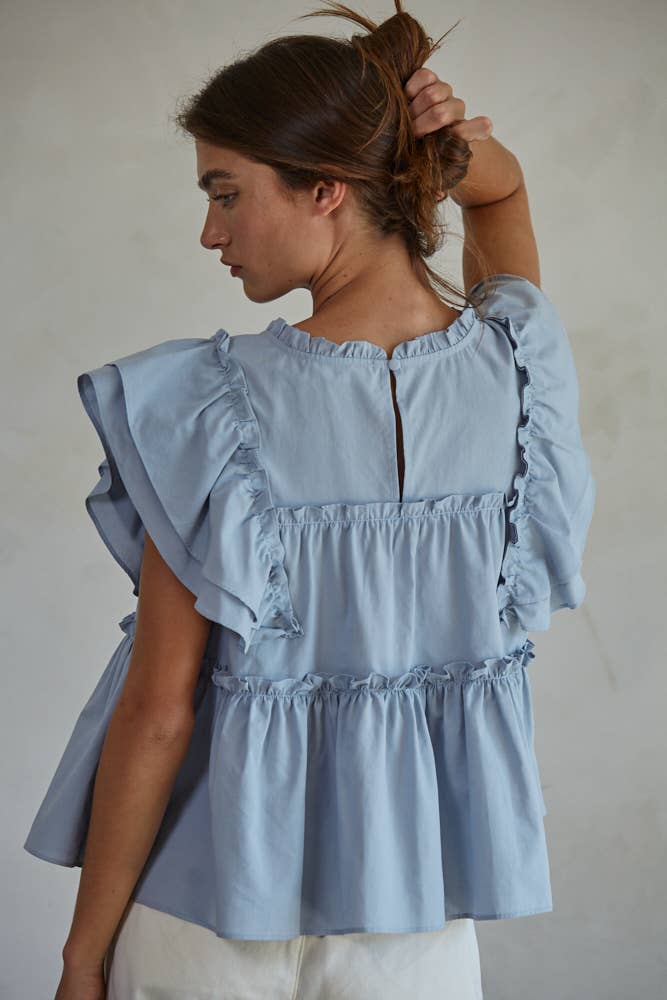 Ellie Woven Cotton Layered Blouse