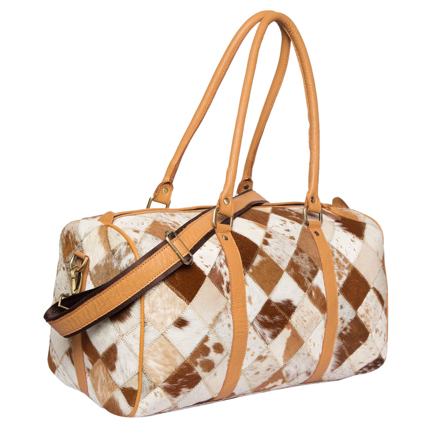 Patchwork Cowhide Travel Bag