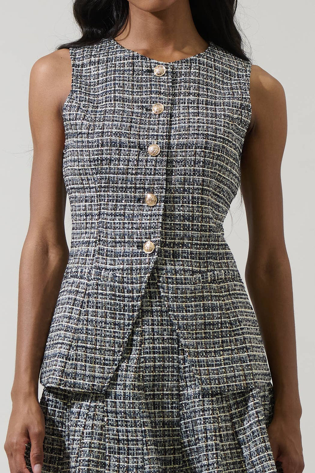 Gisella Tweed Jeanie Denim Vest