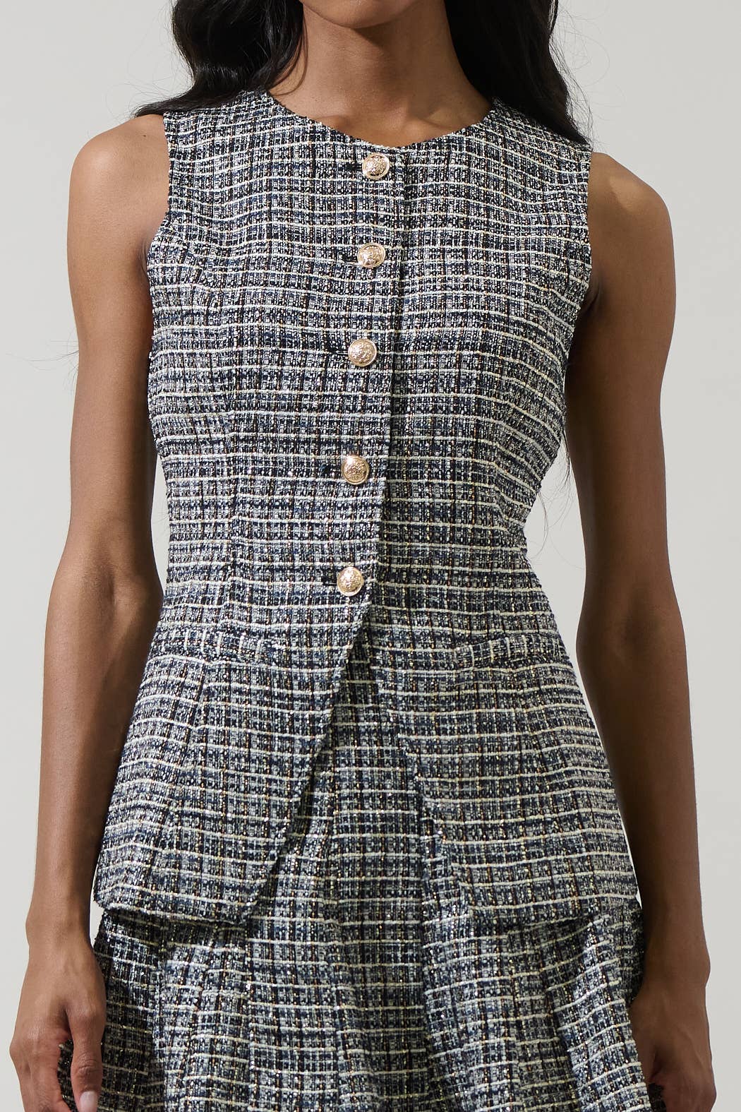 Gisella Tweed Jeanie Denim Vest