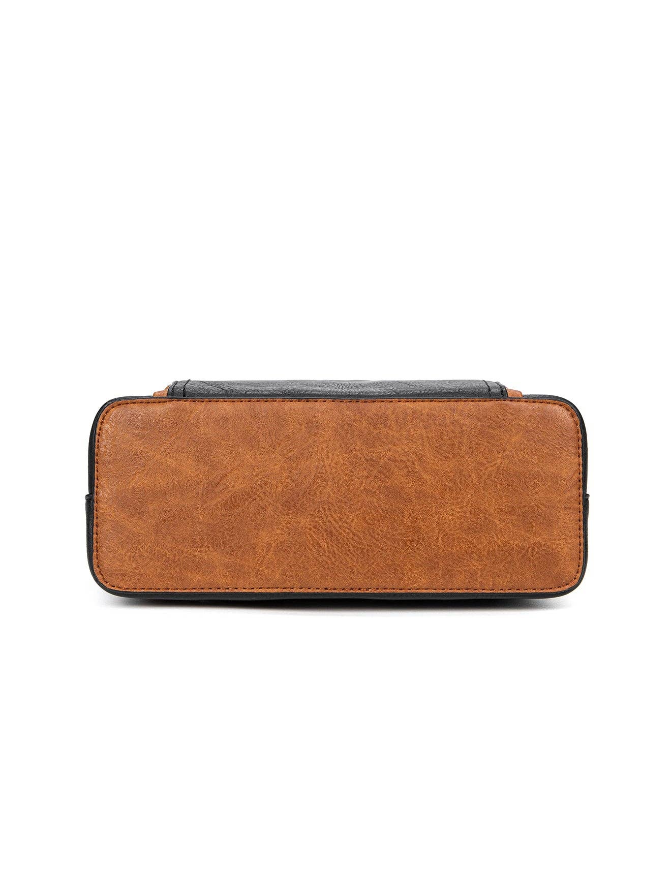 ALEX VEGAN XBODY BAG BLK/TAN