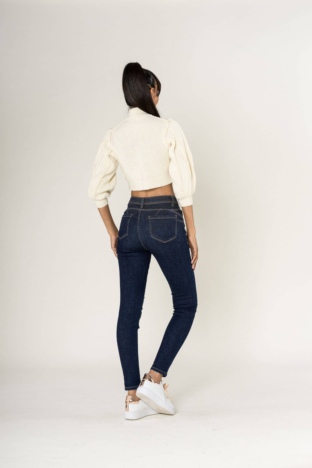 Jamie High-waisted stretch slim push up jeans