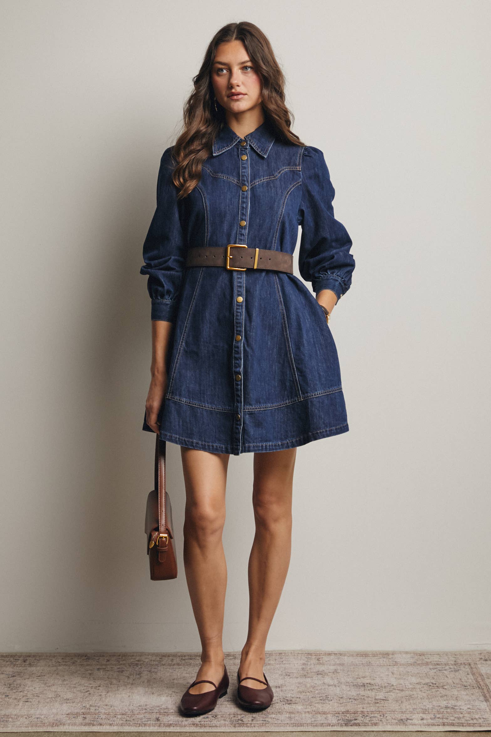 Faith Western Seam Denim Dress