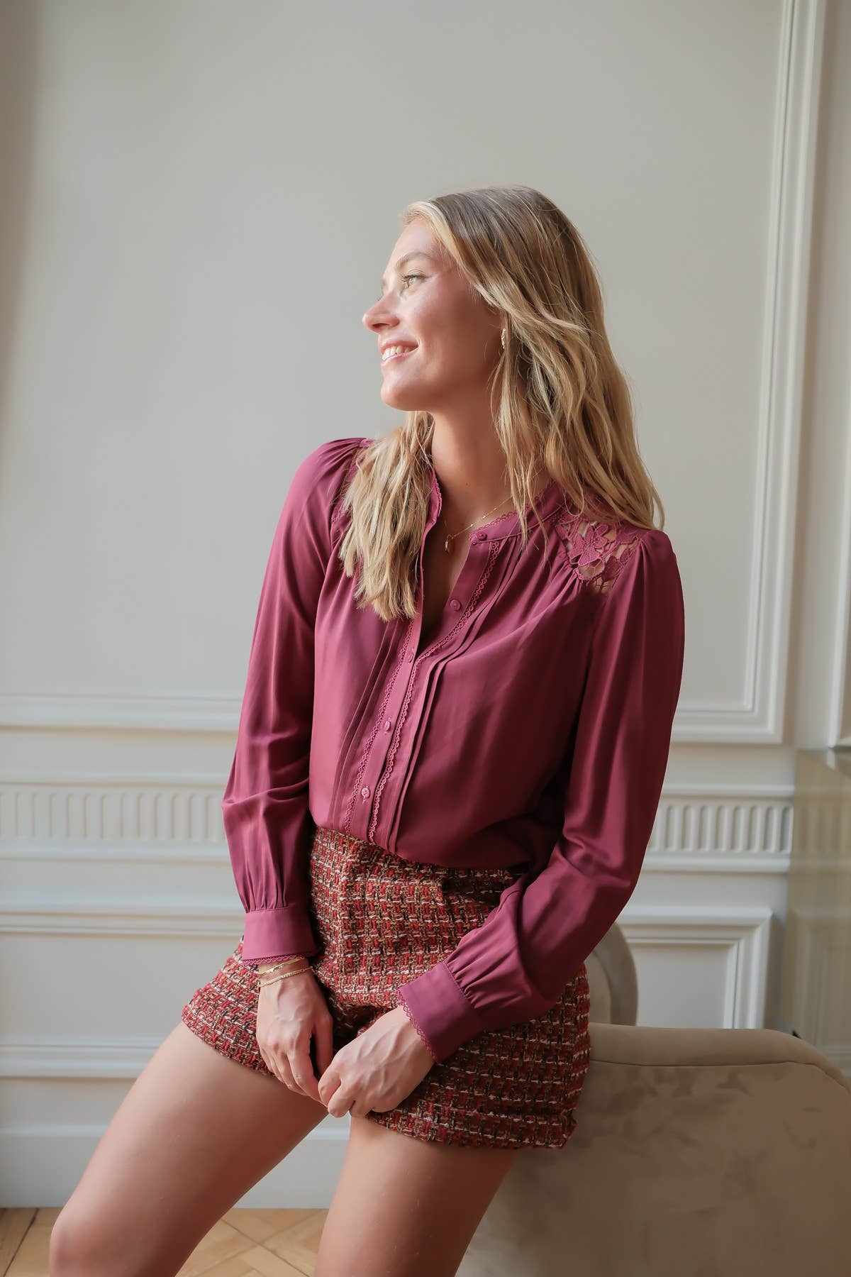 Caity Lace off-the-shoulder blouse