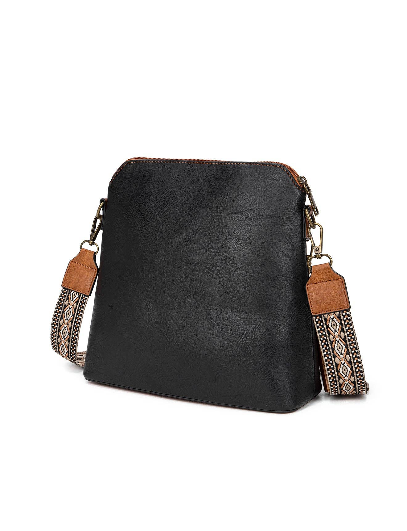 ALEX VEGAN XBODY BAG BLK/TAN