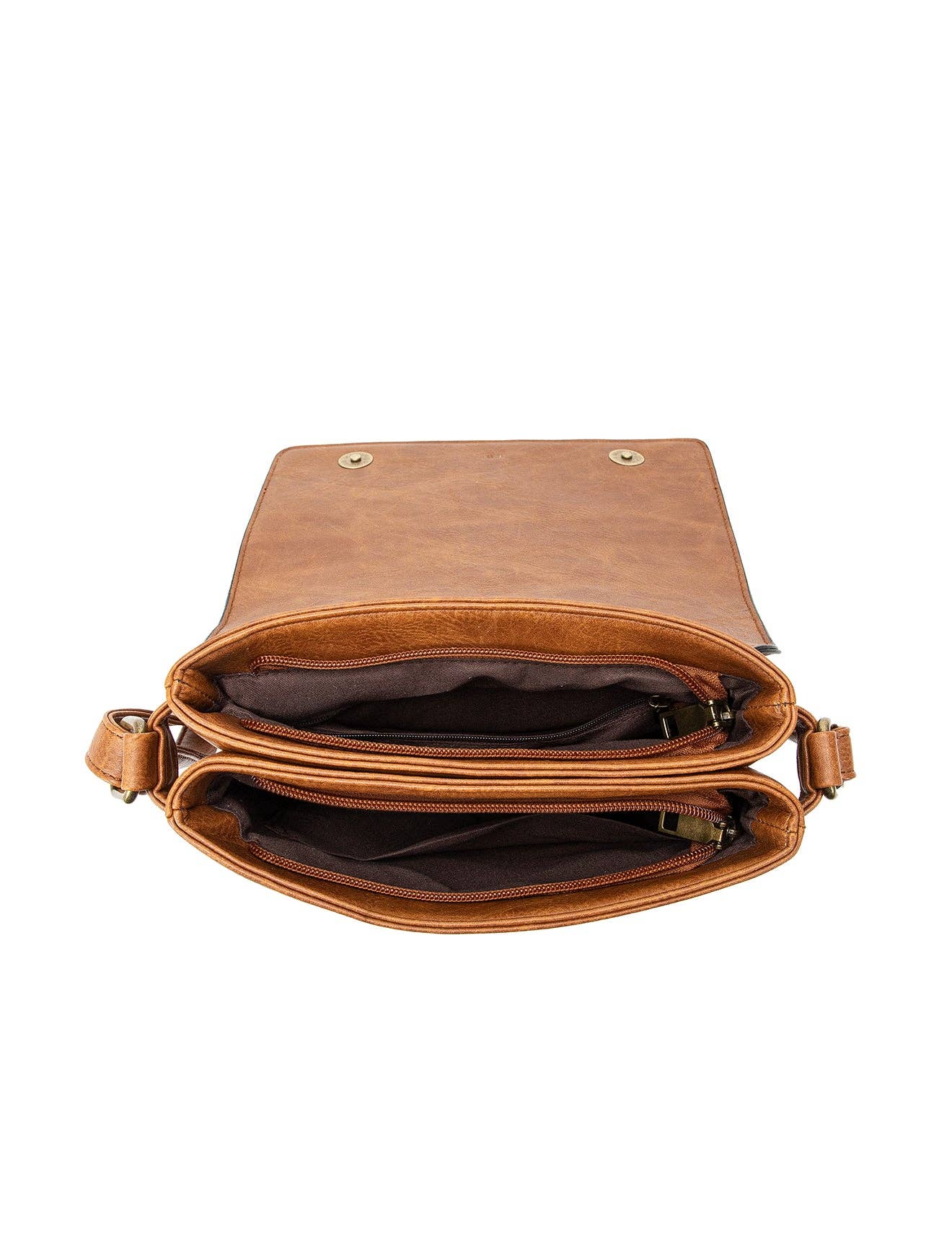 IMOGEN VEGAN FLAP OVER XBODY BAG TAN