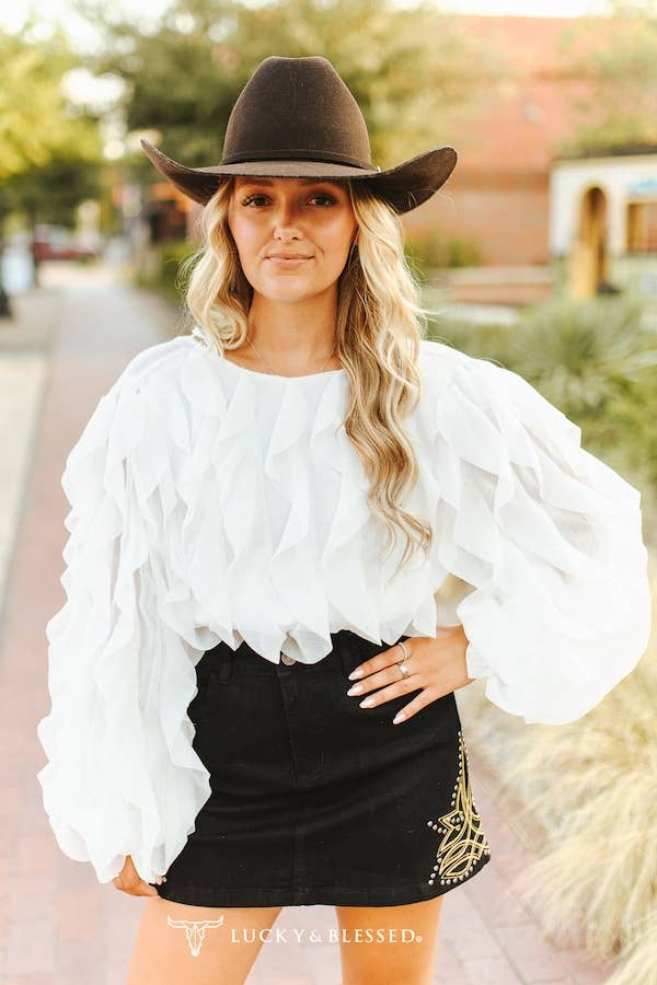 Ivory Ruffle Top