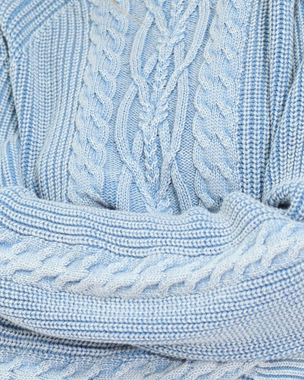Hudson Street Cable Sweater - Light Blue