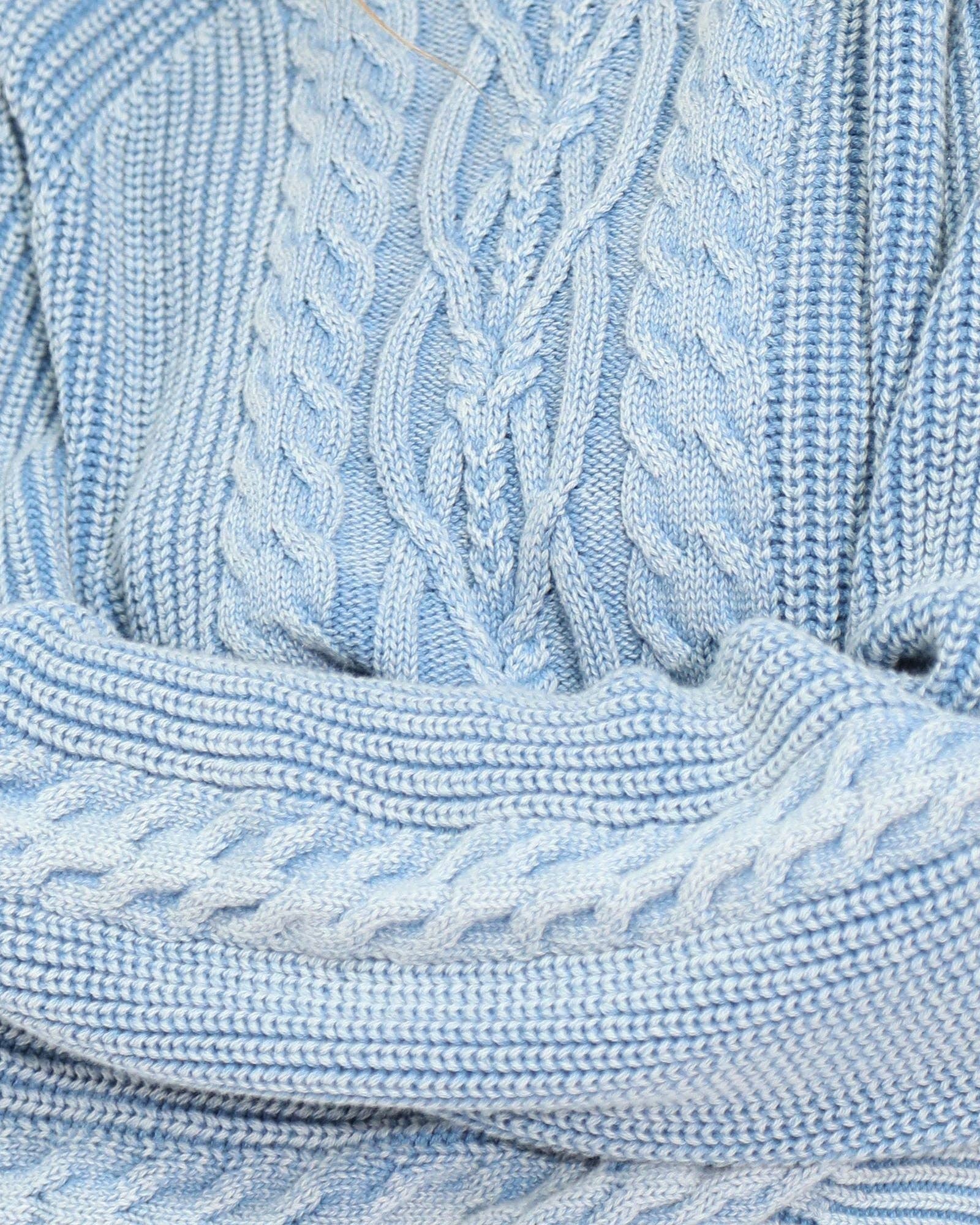 Hudson Street Cable Sweater - Light Blue