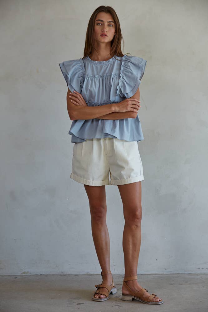 Ellie Woven Cotton Layered Blouse
