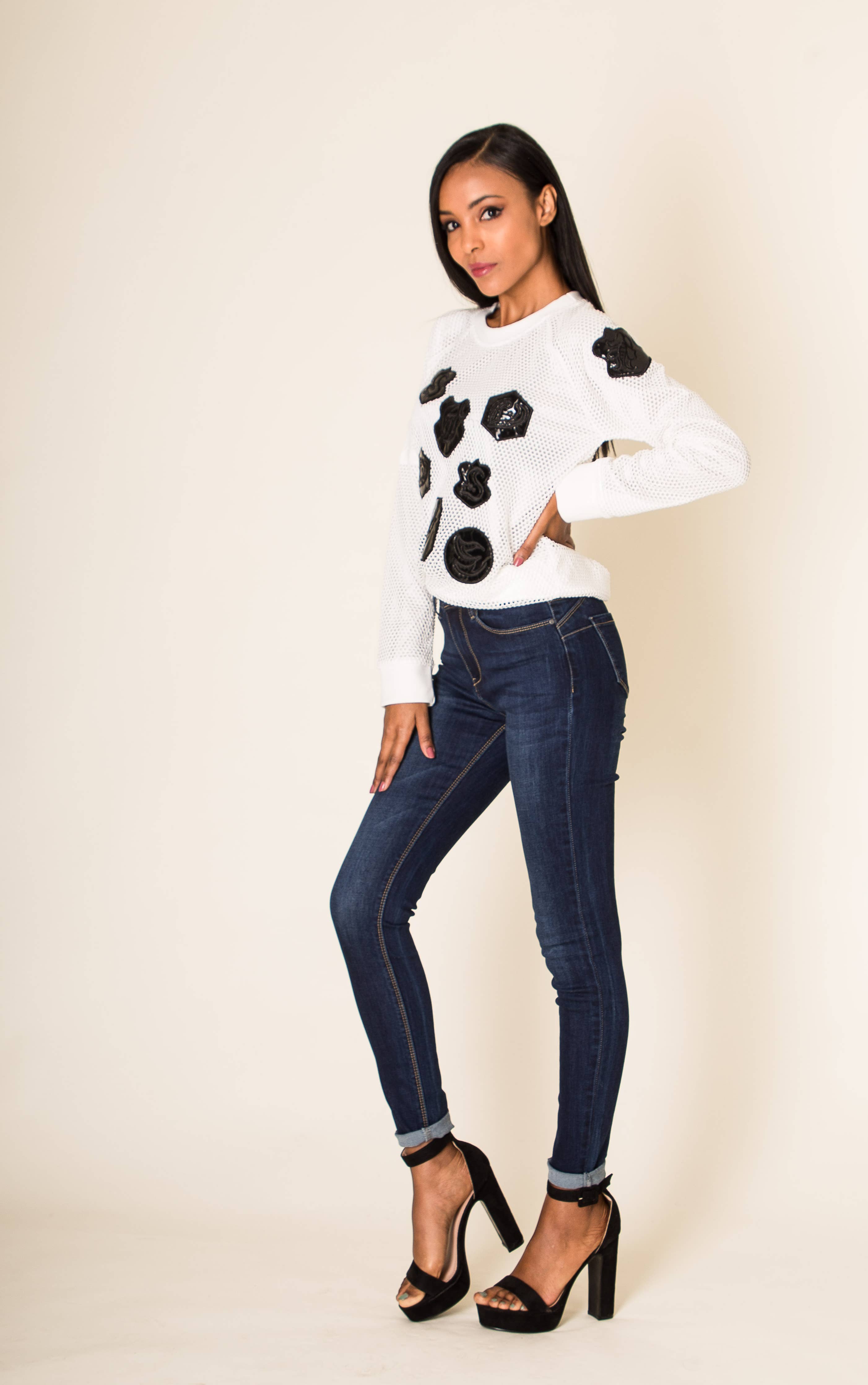 Jamie High-waisted stretch slim push up jeans