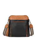 ALEX VEGAN XBODY BAG BLK/TAN