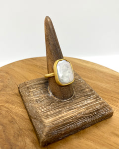 14ct Gold Coated Sterling Silver Baroque Pearl Ring