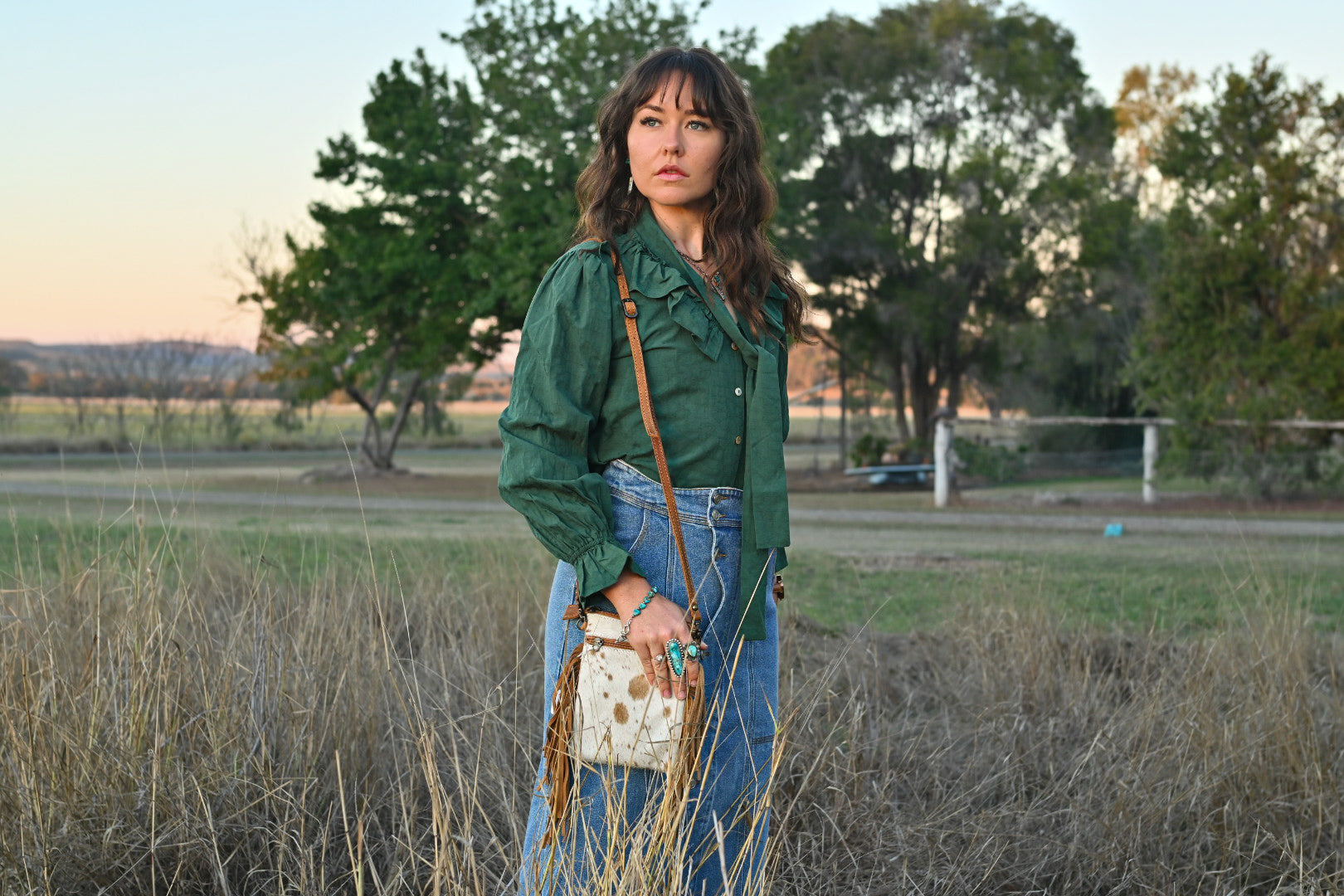 Rachel Floral Long Sleeve Blouse - EMERALD