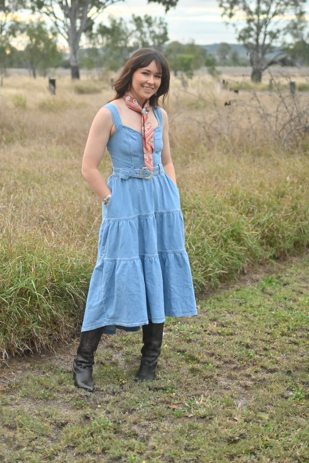 Dollie Denim Maxi Dress