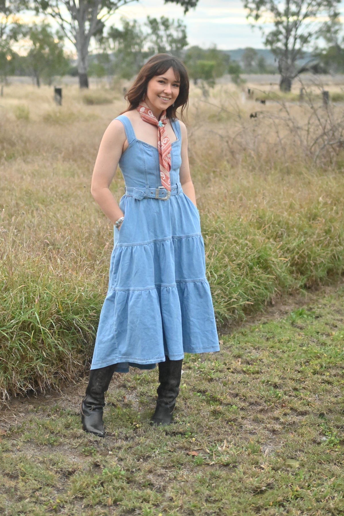 Dollie Denim Maxi Dress