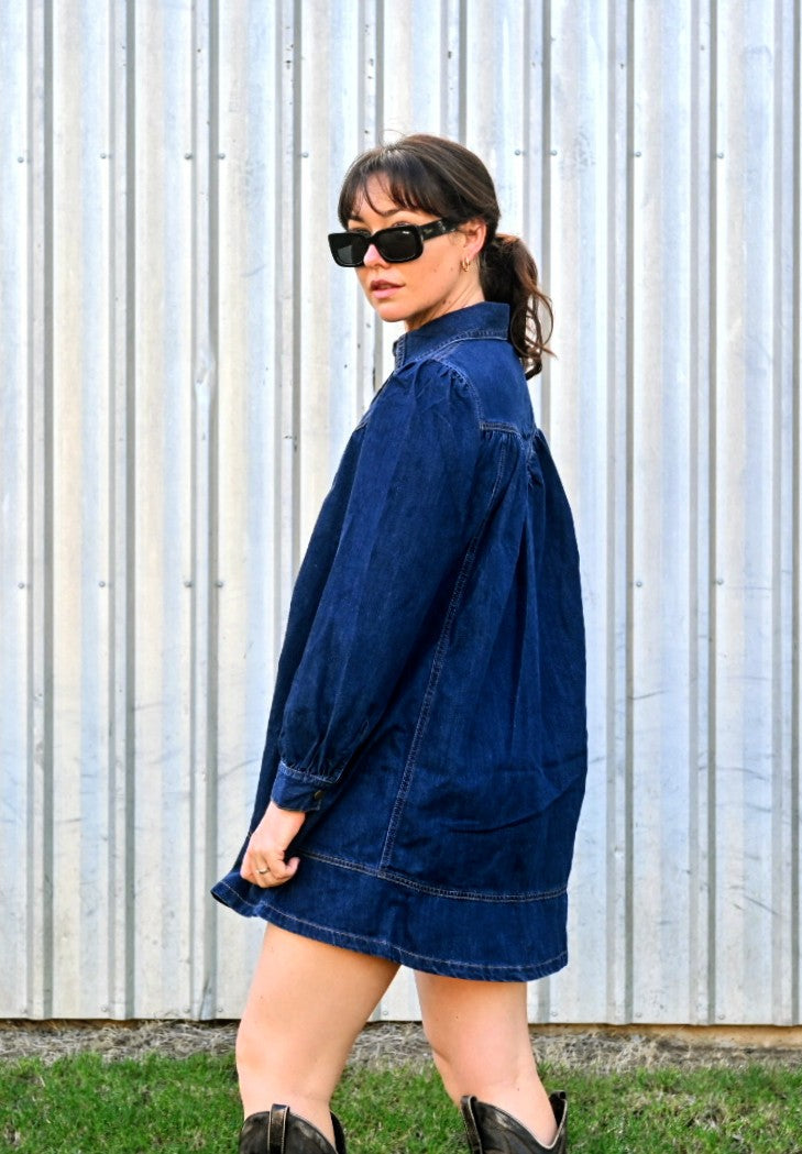 Faith Western Seam Denim Dress