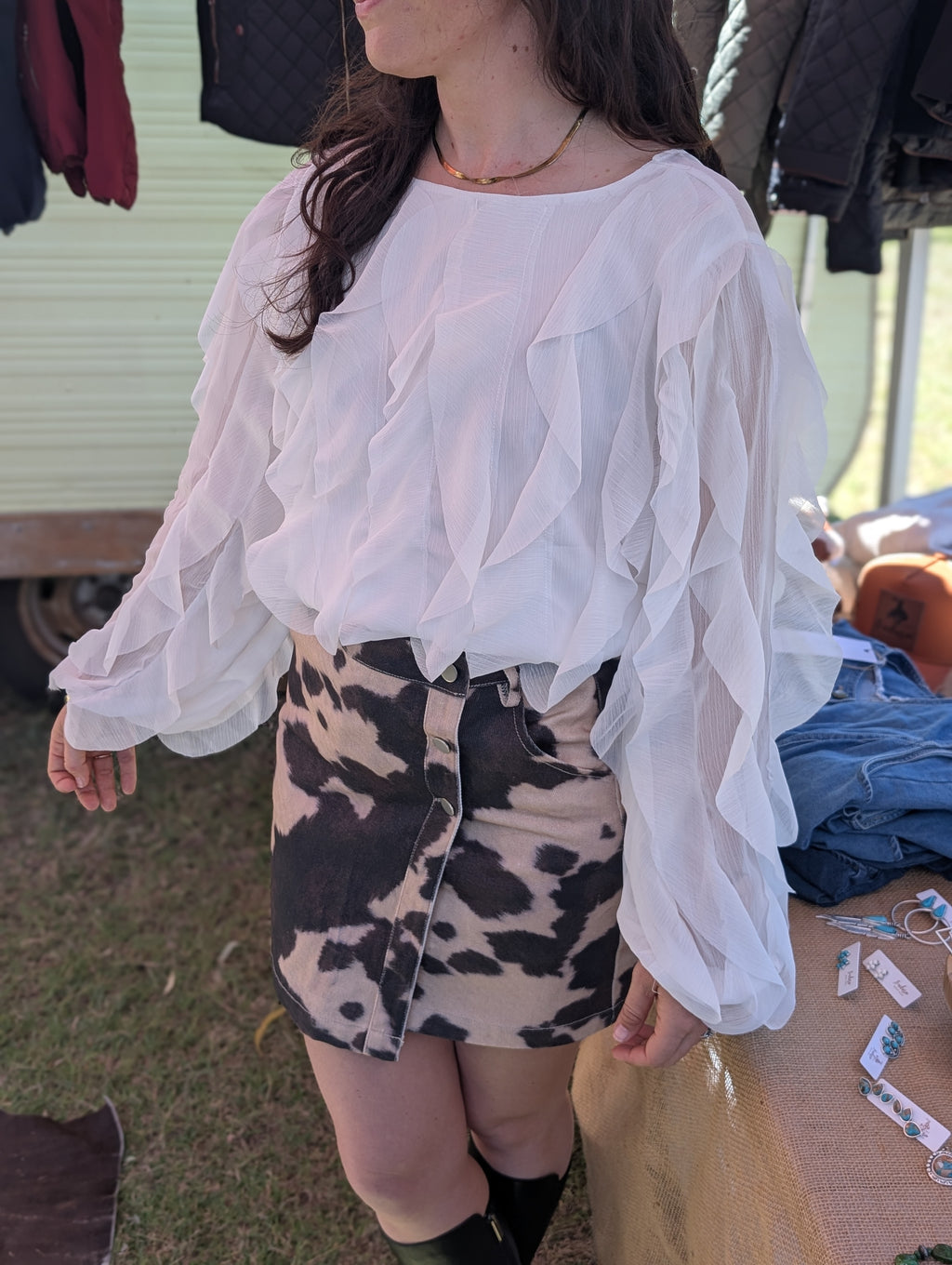 Ivory Ruffle Top