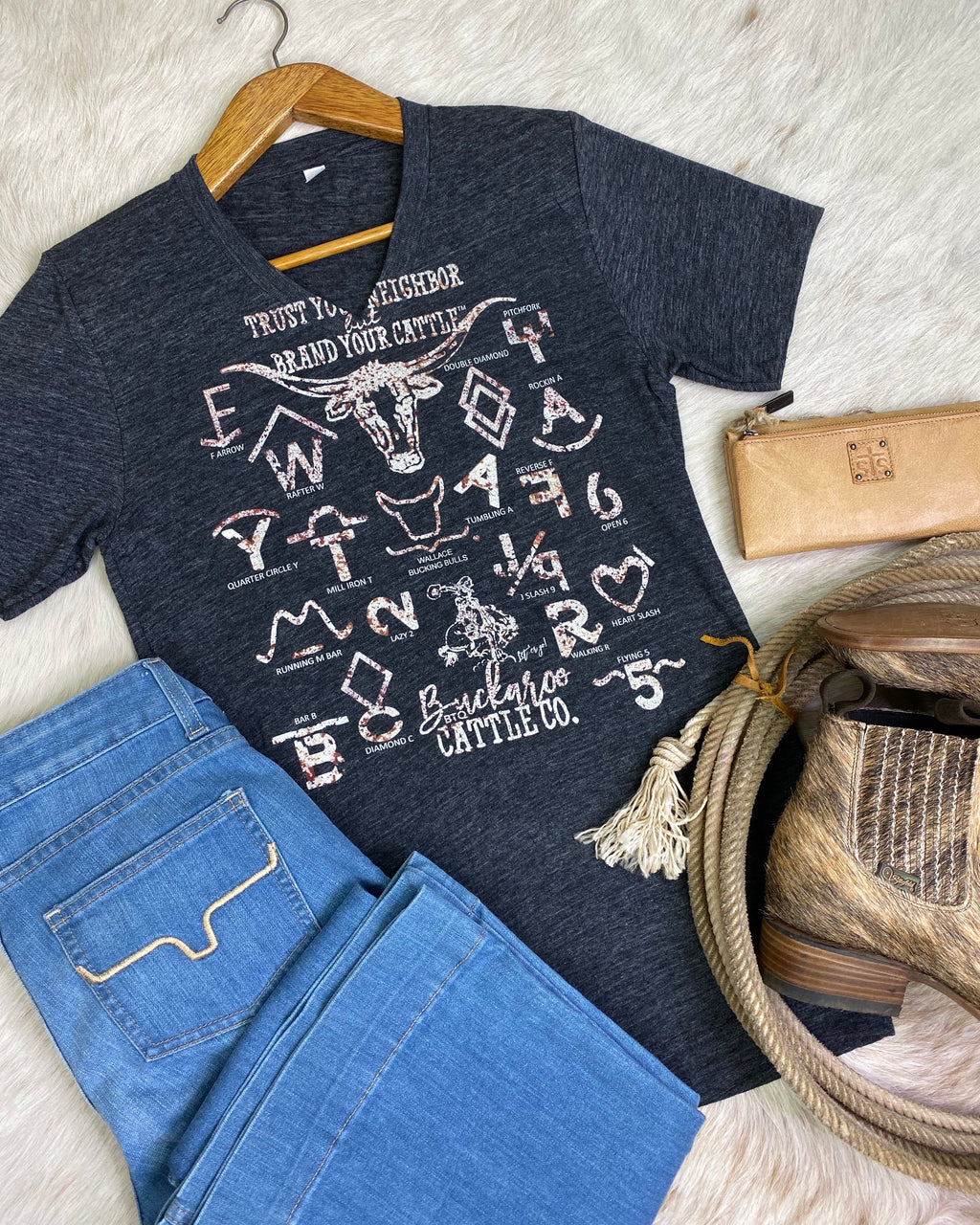 Buckaroo Boutique Signature Cattle Brand Tee