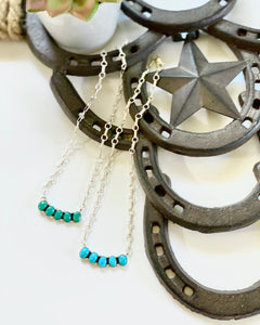 Green Turquoise Bar Necklace