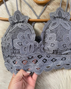 Pewter Crochet Lace Bralette