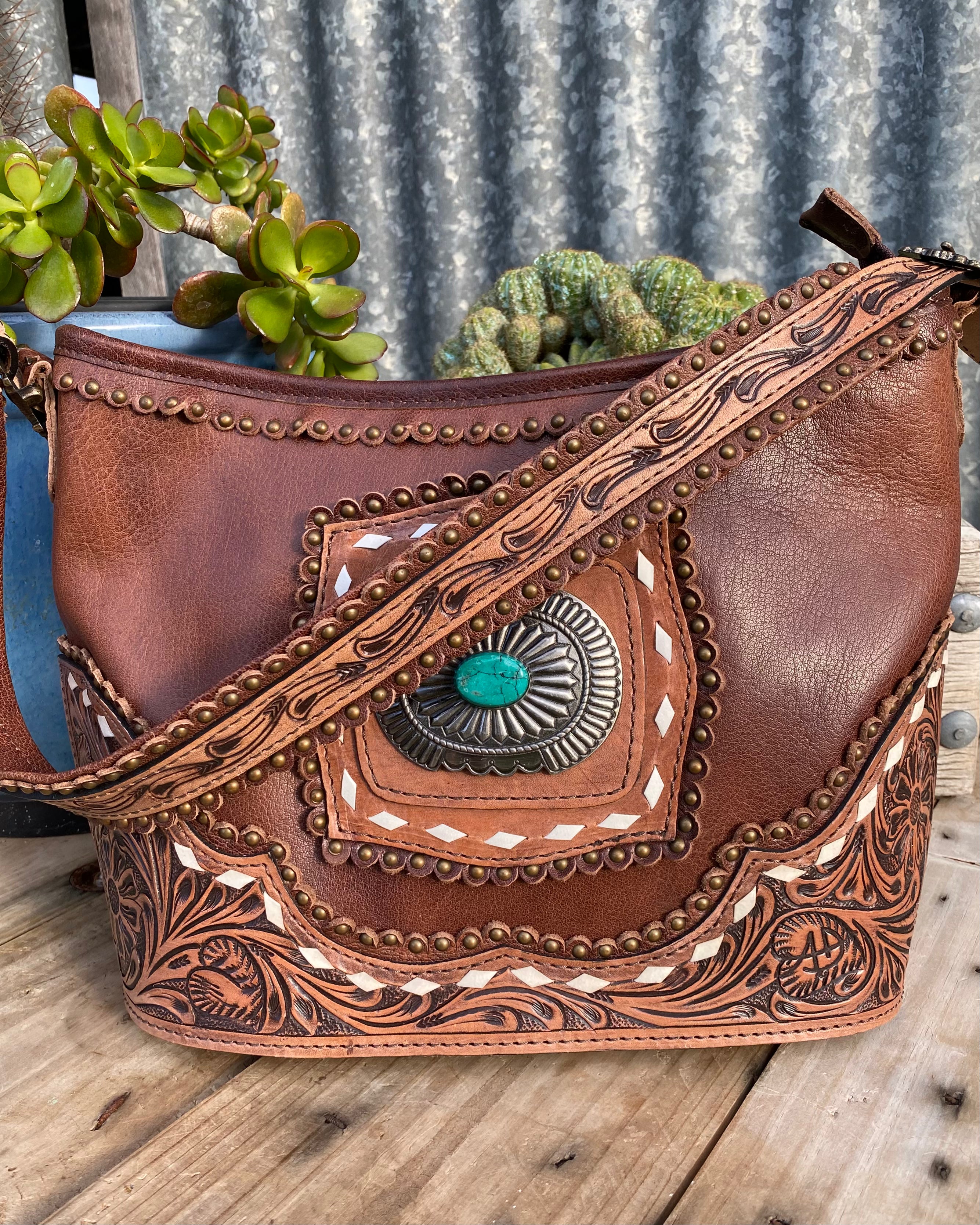 Antonio Handtooled Leather Handbag