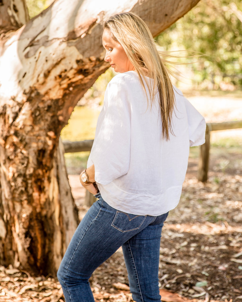 Luxe Linen Rosie Tie Top - White