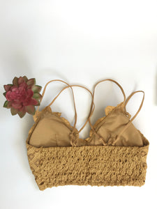 Mustard Crochet Lace Bralette