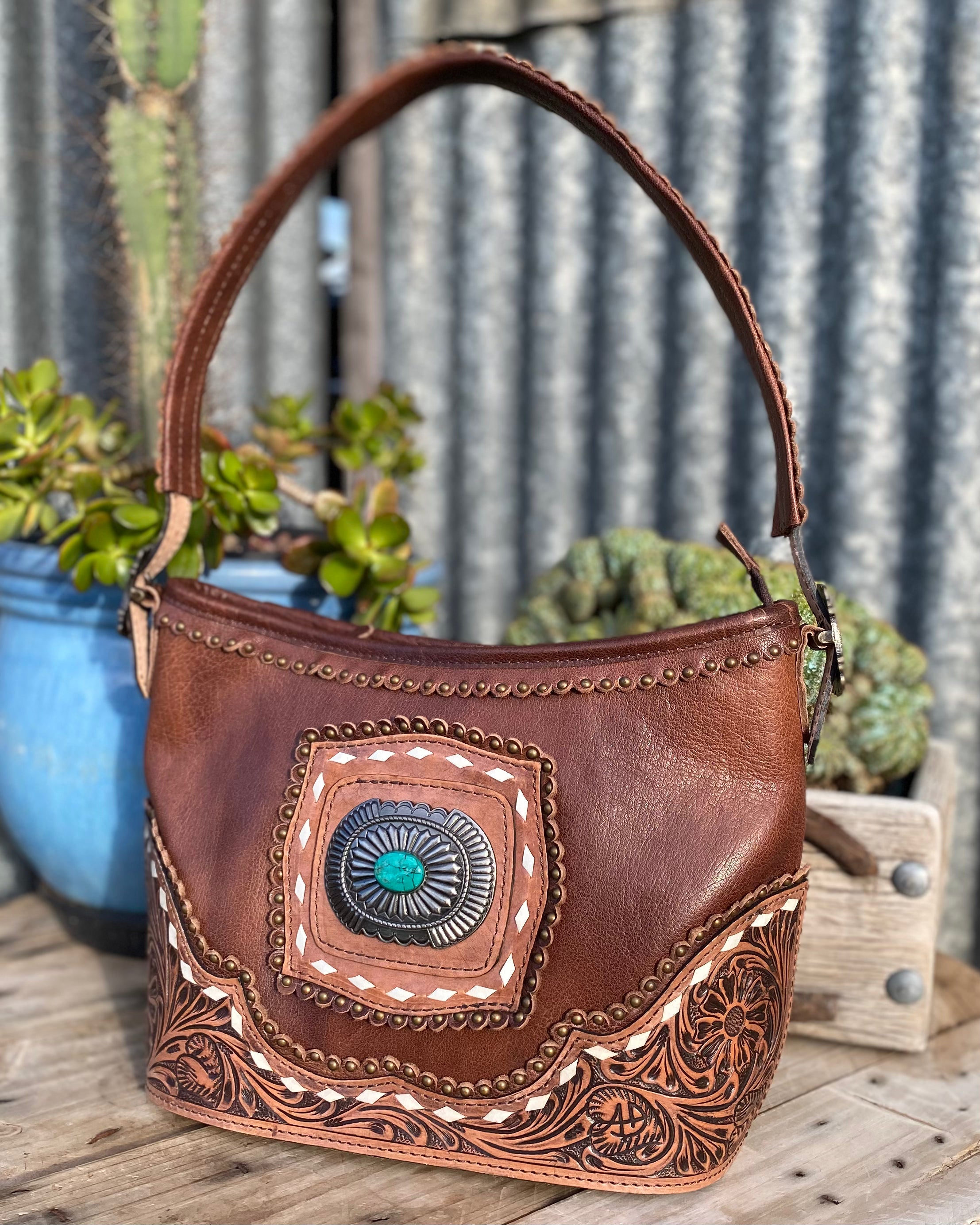 Antonio Handtooled Leather Handbag