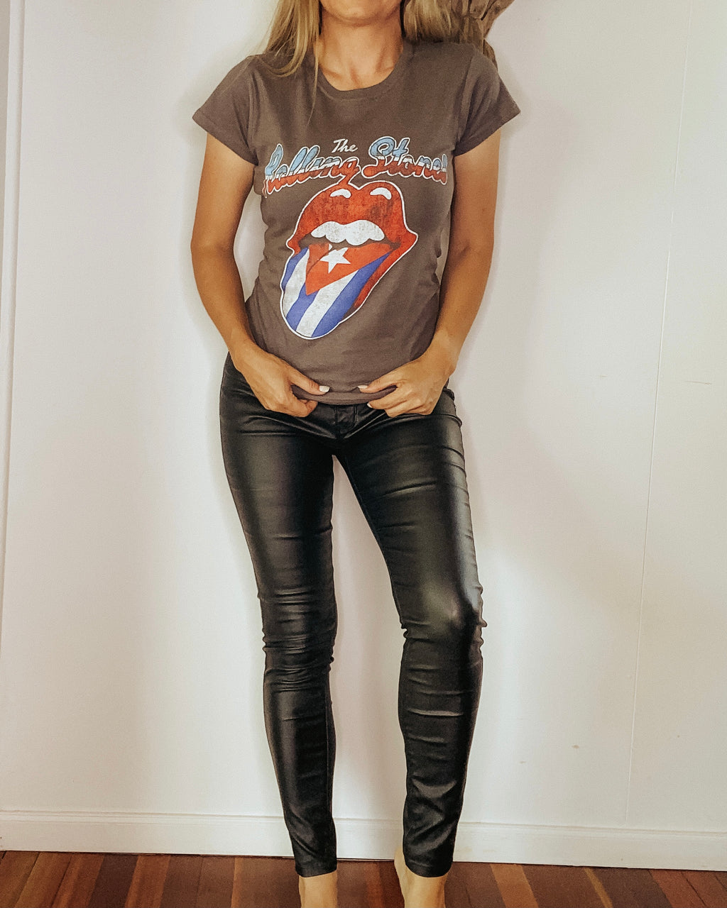 Wet Look Black Skinny Jeans