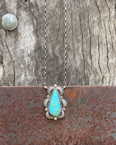 Signature Teardrop Turquoise Pendant Necklace