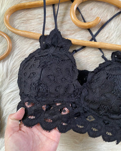 Black Crochet Lace Bralette